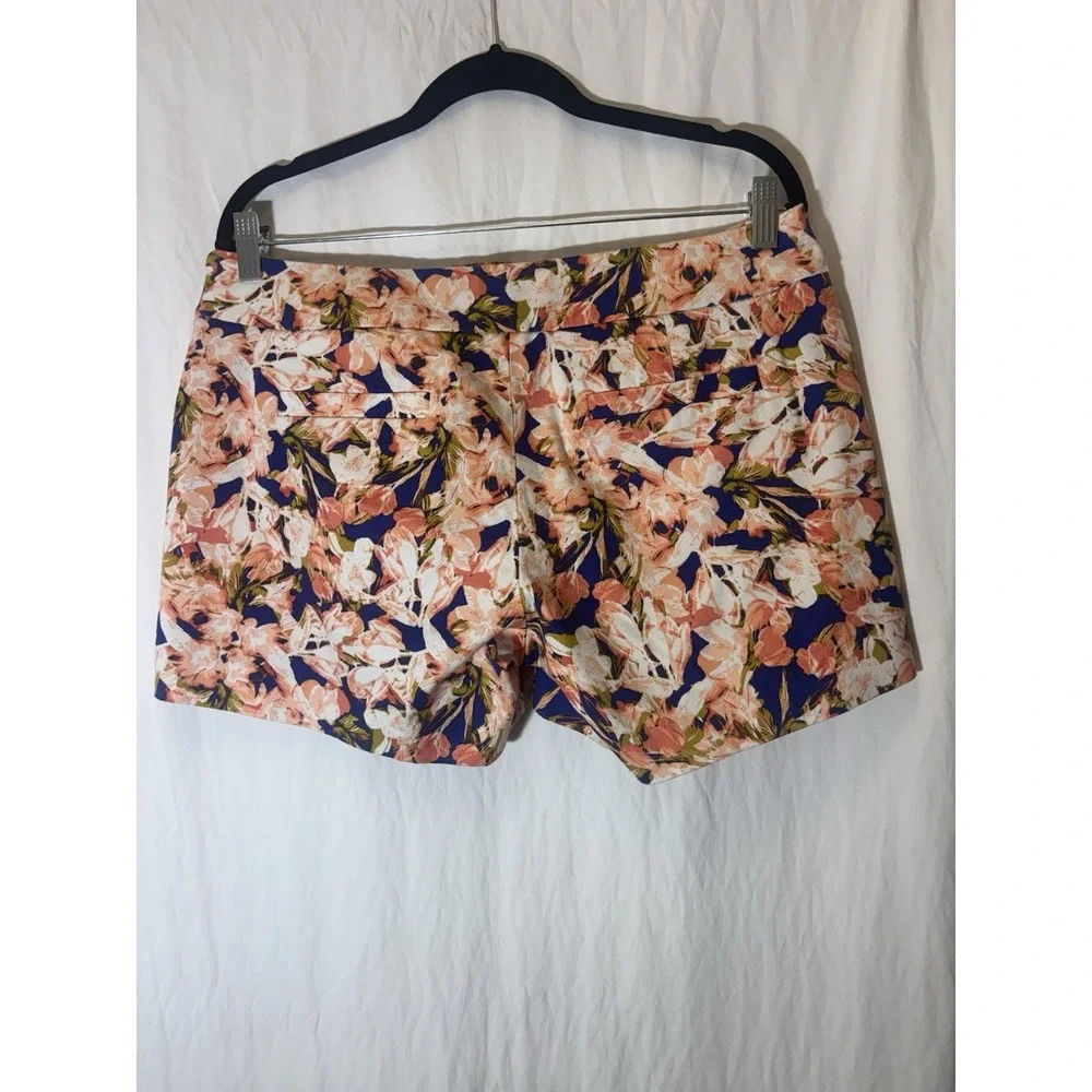 J. Crew‎ Royal Blue Orange Floral Shorts Size 10 V30